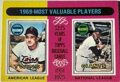1969 MVP's [H. Killebrew, W. McCovey] #207 Baseball Cards 1975 O Pee Chee Prices