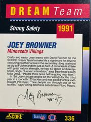 Back | Joey Browner Football Cards 1991 Score