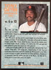 Back | Tony Gwynn #6 of 10 Baseball Cards 1992 Ultra Commemorative Series