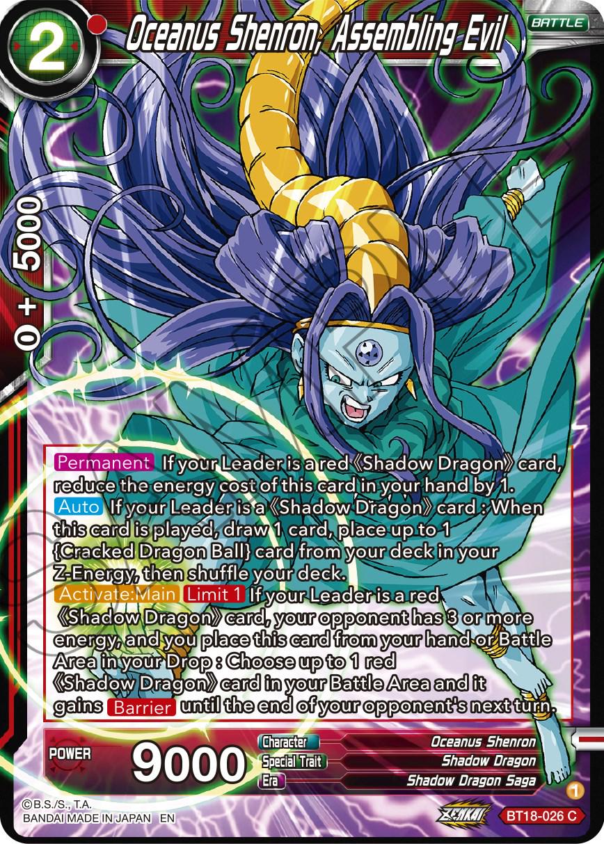 Oceanus Shenron, Assembling Evil [Foil] BT18-026 Dragon Ball Super Dawn of the Z-Legends