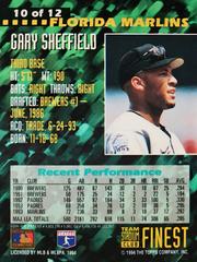 Rear | Gary Sheffield Baseball Cards 1994 Stadium Club Team Finest