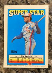 Back | Benito Santiago, Al Pedrigue, Tim Raines Baseball Cards 1988 Topps Stickercard