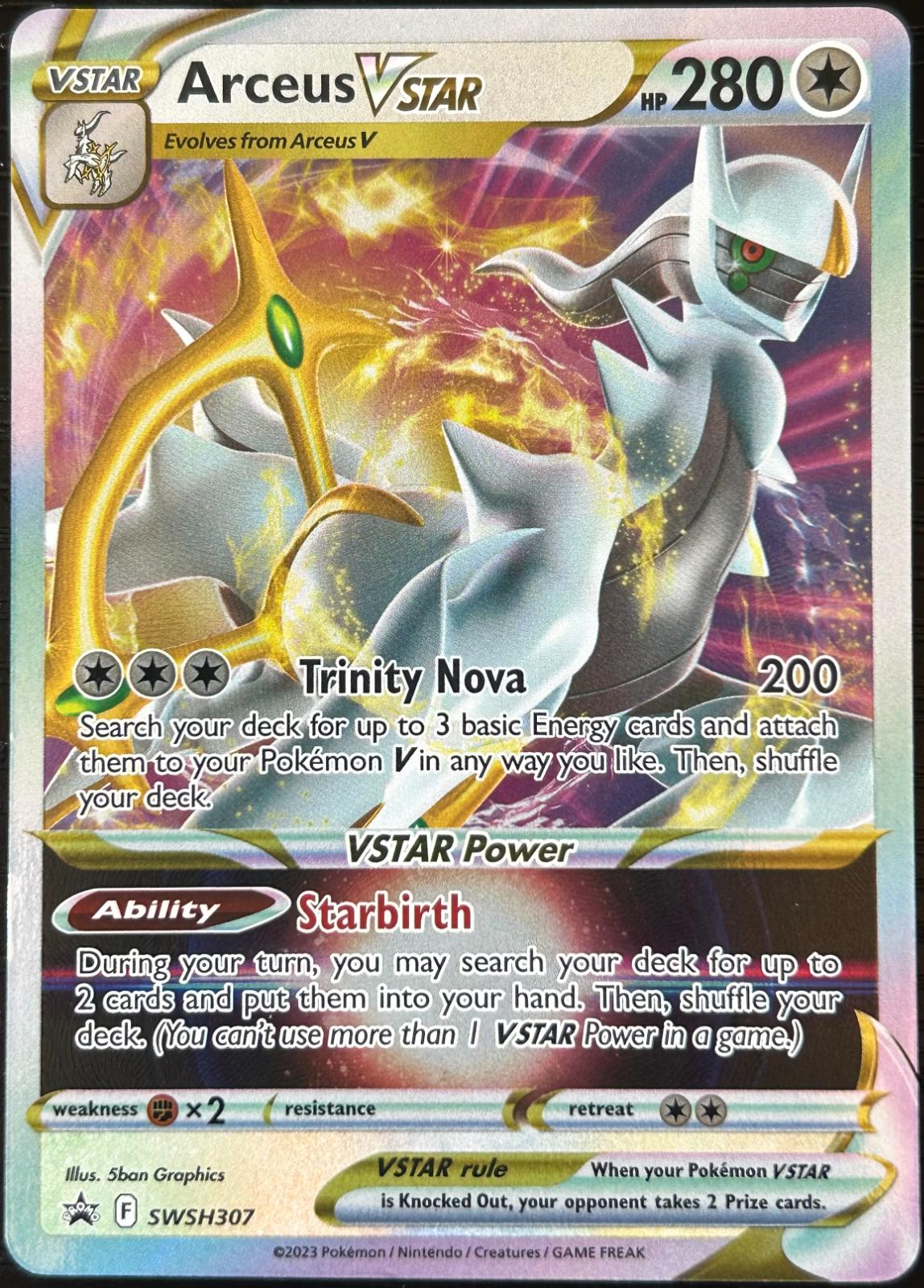 Lot De 2 Cartes Pokémon Promo Arceus V Et Vstar - SWSH307 + SWSH306 - Cartes Collection