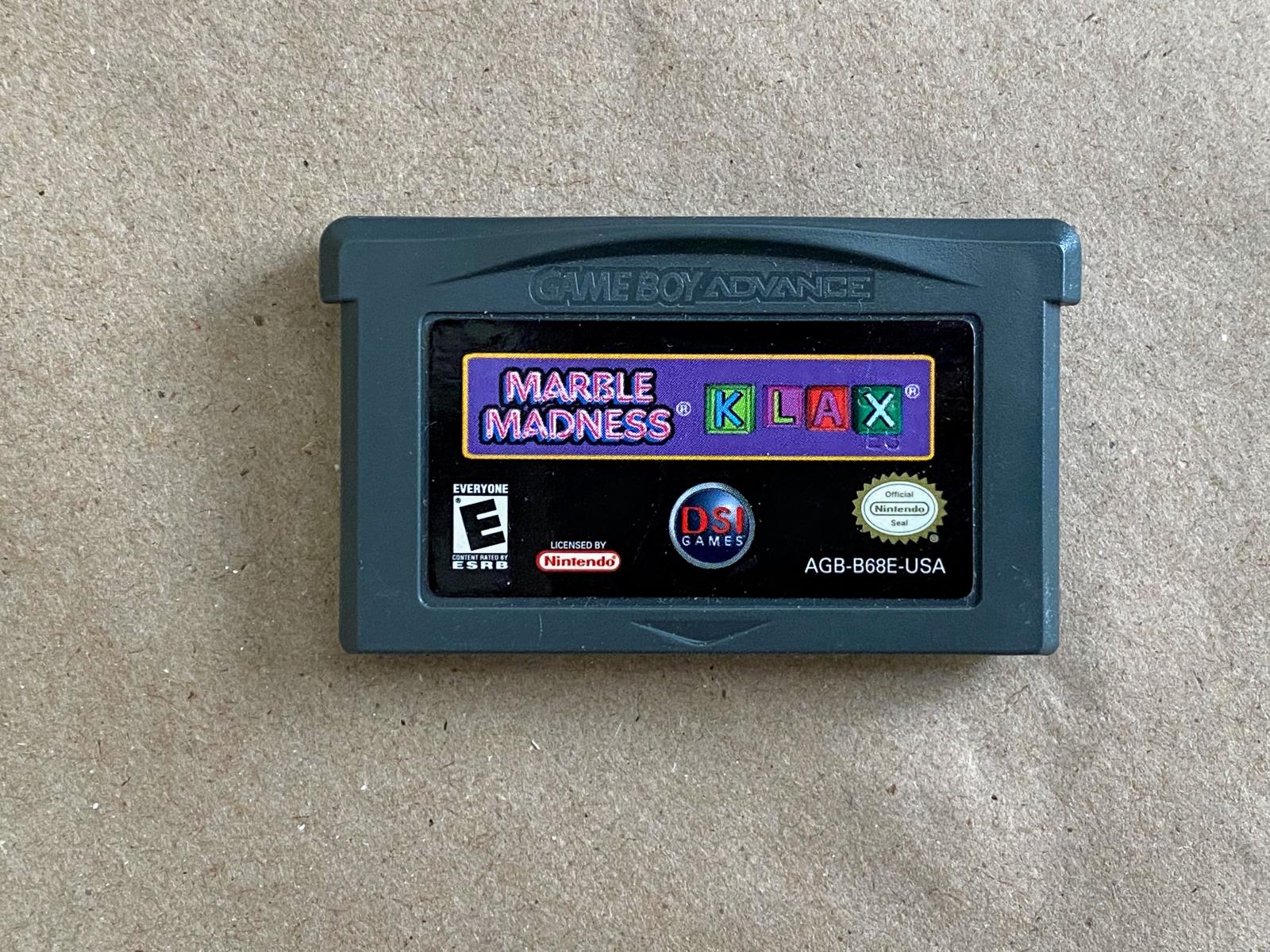 Marble Madness & Klax Item only GameBoy Advance