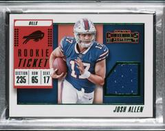 Josh Allen #RTSV-5 Football Cards 2018 Panini Contenders Rookie Ticket Swatches Prices