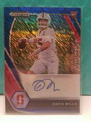 Davis Mills [Blue Shimmer Prizm] #DPA-DMI Football Cards 2021 Panini Prizm Draft Picks Autographs Prices