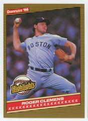 Roger Clemens Baseball Cards 1986 Donruss Highlights Prices