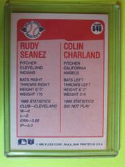 Reverse | R Seanez, C Charland Baseball Cards 1990 Fleer