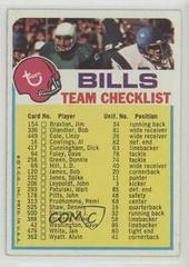 Buffalo Bills Football Cards 1973 Topps Team Checklists Prices