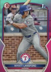 Wyatt Langford [Aqua Pink Gradient] #BD-106 Baseball Cards 2023 Bowman Draft Prices