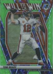 Tom Brady [Green Fluorescent] #WW-1 Football Cards 2021 Panini Mosaic Will to Win Prices