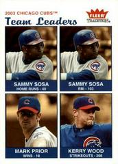 Chicago Cubs Team Leaders #16 Baseball Cards 2004 Fleer Tradition Prices