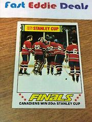 Stanley Cup Finals [Canadiens Win 20th Stanley Cup] Hockey Cards 1977 Topps Prices