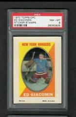 Ed Giacomin Hockey Cards 1970 Topps OPC Sticker Stamps Prices