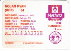 Back | Farewell Baseball Cards 1993 Mother's Cookies Nolan Ryan