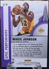 Back Of Card | Magic Johnson Basketball Cards 2022 Panini Mosaic Epic Performers