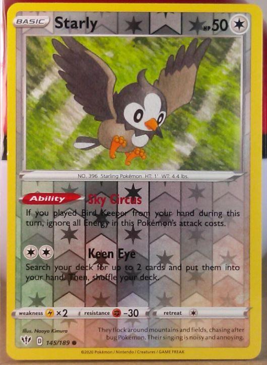 Starly [Reverse Holo] #145 Pokemon Darkness Ablaze