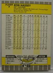 1989 Fleer #9 Ron Hassey Reverse | Ron Hassey Baseball Cards 1989 Fleer