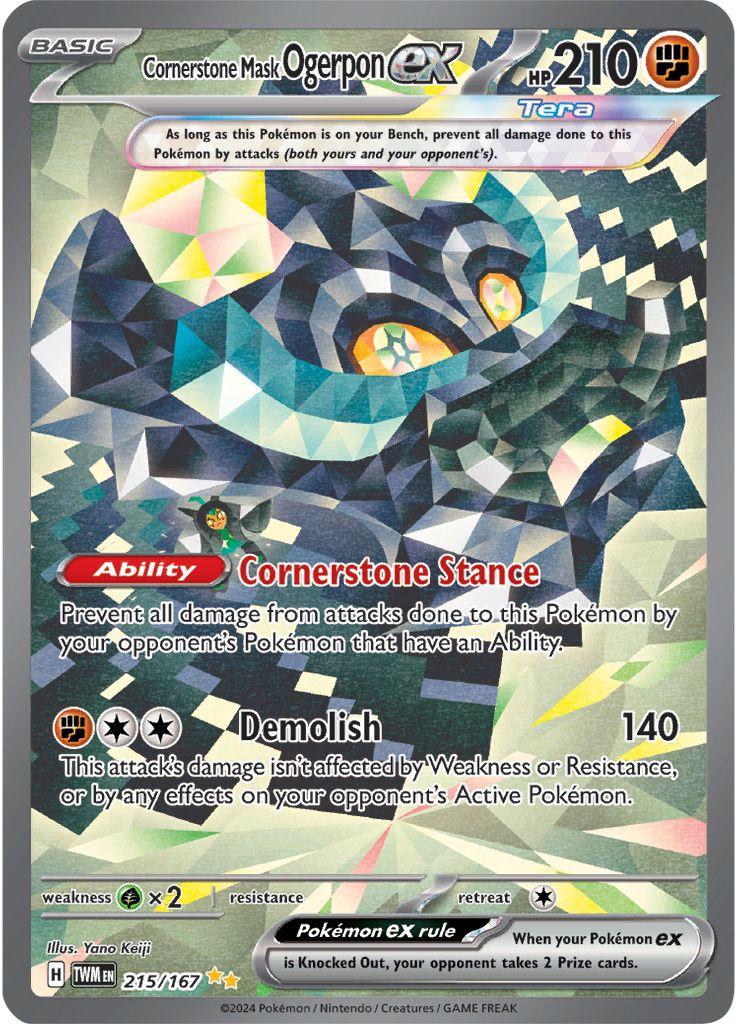 Cornerstone Mask Ogerpon ex #215 Pokemon Twilight Masquerade