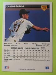 Reverse | Carlos Garcia [1993 Donruss] Baseball Cards 1992 Leaf