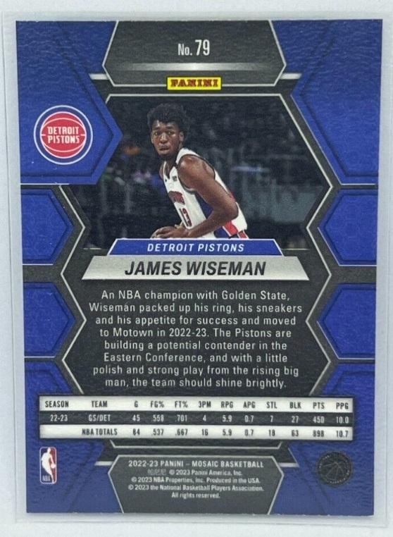 James Wiseman 79 Prices 2022 Panini Mosaic Basketball Cards