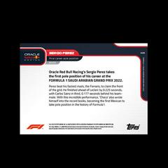 Card Backside | Sergio Perez Racing Cards 2022 Topps Now Formula 1