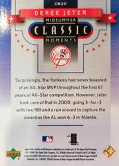 Rear | Derek Jeter Baseball Cards 2001 Upper Deck Classic Midsummer Moments