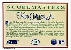 Card Back | Ken Griffey Jr. Baseball Cards 1989 Scoremasters