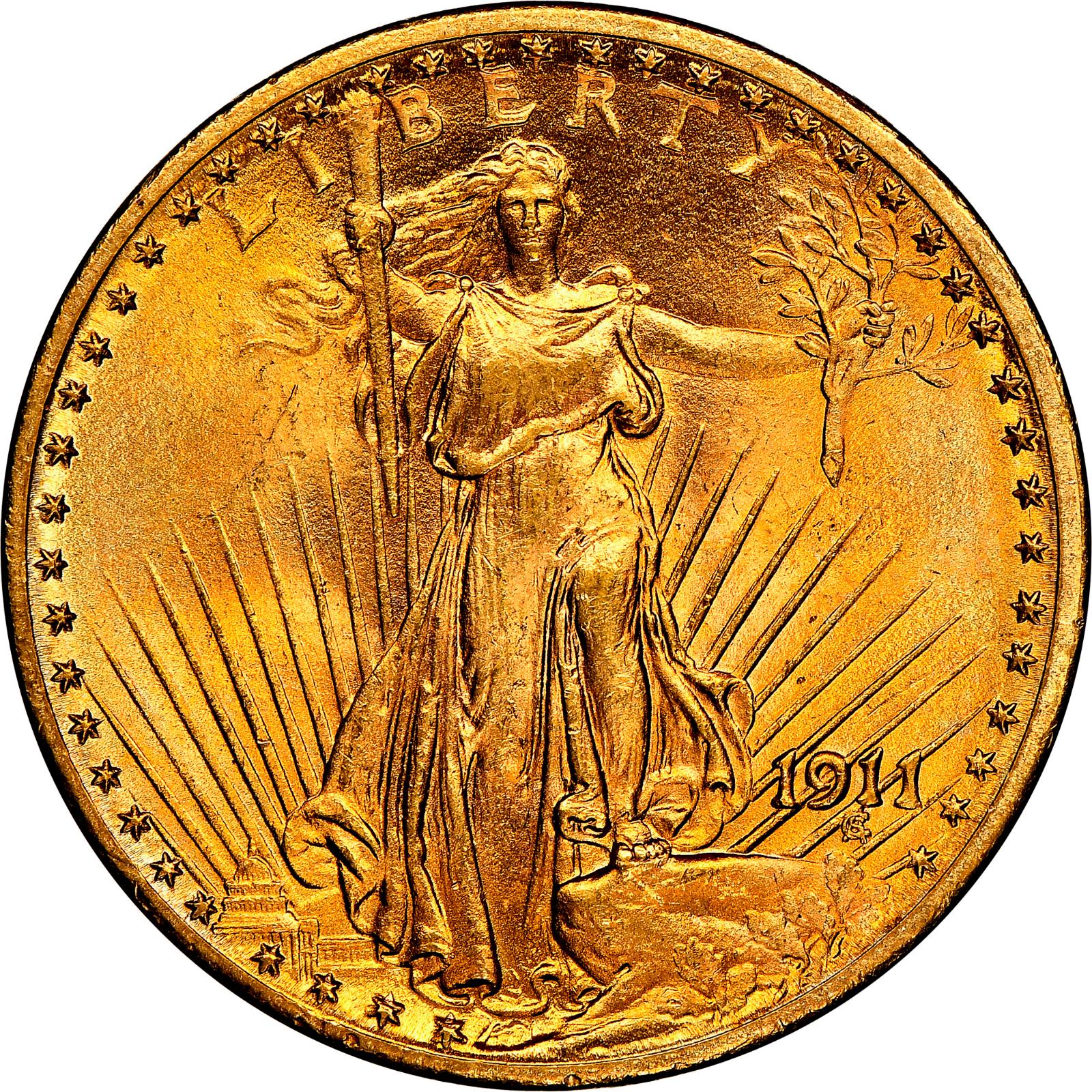 1911 Coins Saint-Gaudens Gold Double Eagle