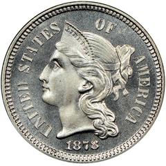 1878 [PROOF] Coins Three Cent Nickel Prices