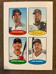 Shane Bieber, Emmanuel Clase, Andres Gimenez, Jose Ramirez Baseball Cards 2023 Topps Heritage 1974 Stamps High Number Prices