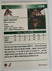 Backside | Brian Boucher [Action] Hockey Cards 2003 ITG Toronto Star