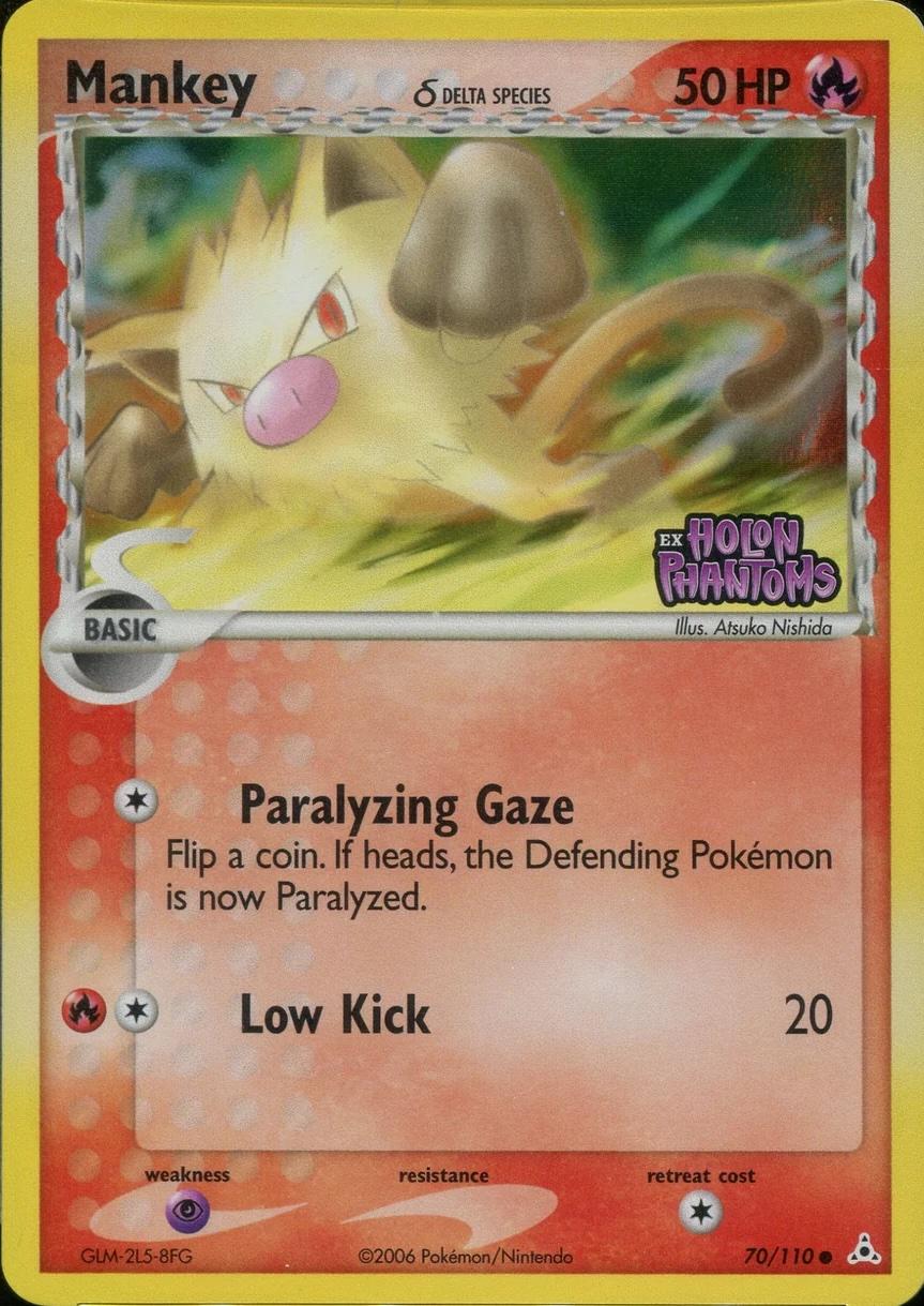 Mankey [Reverse Holo] #70 Pokemon Holon Phantoms