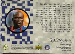 Back Of Card | Terrell Davis Football Cards 1999 Upper Deck MVP Game Used Souvenirs
