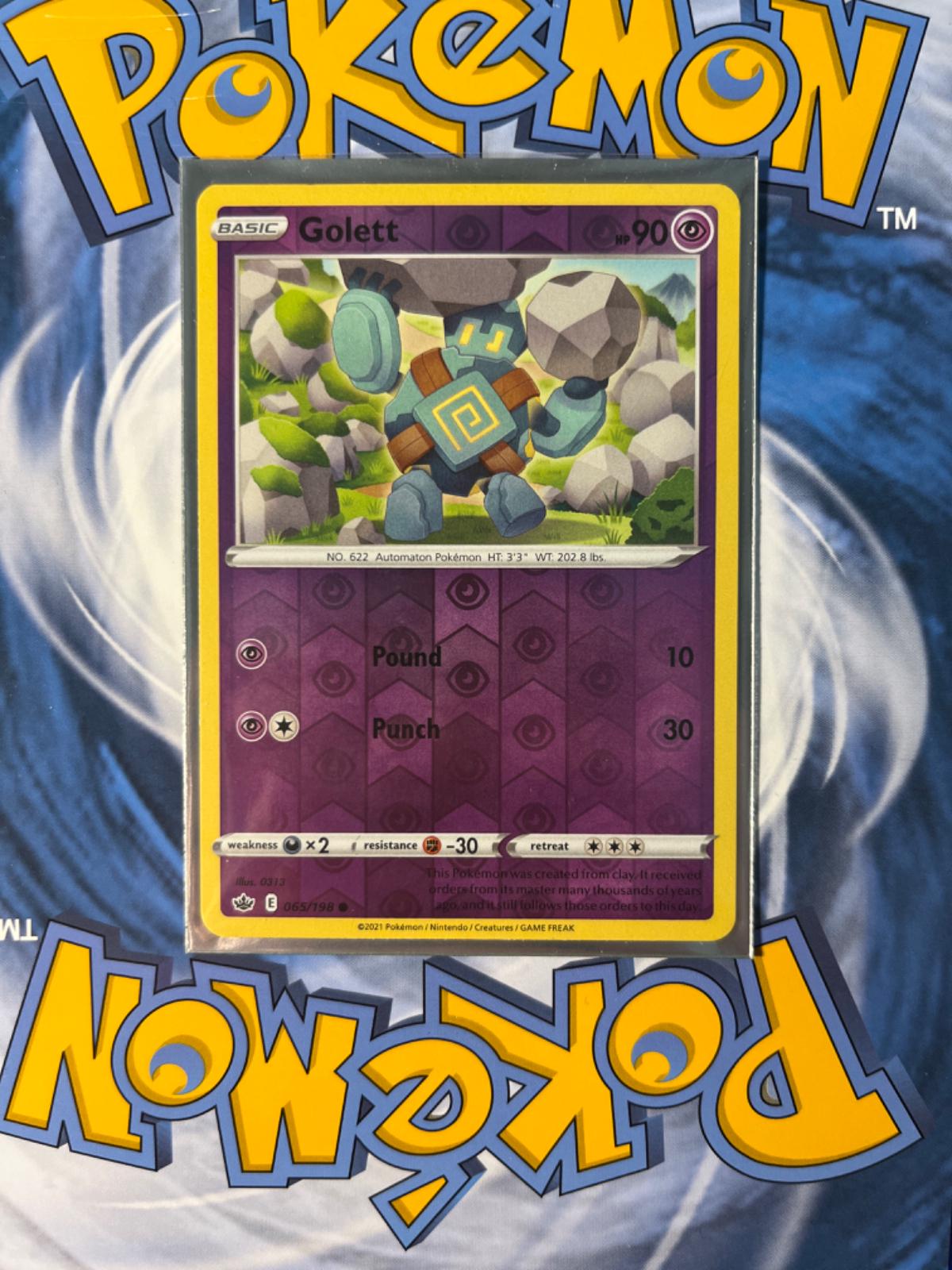 Golett [Reverse Holo] #65 Pokemon Chilling Reign