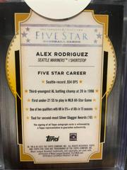 Back | Alex Rodriguez [Purple] Baseball Cards 2022 Topps Five Star Autographs