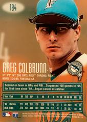 Rear | Greg Colbrunn Baseball Cards 1996 EMotion XL
