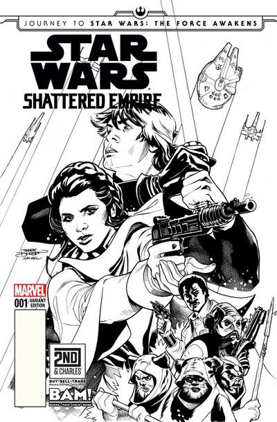 Star Wars: Shattered Empire [Dodson Black White] #1 (2015) Comic Books Journey to Star Wars: Shattered Empire