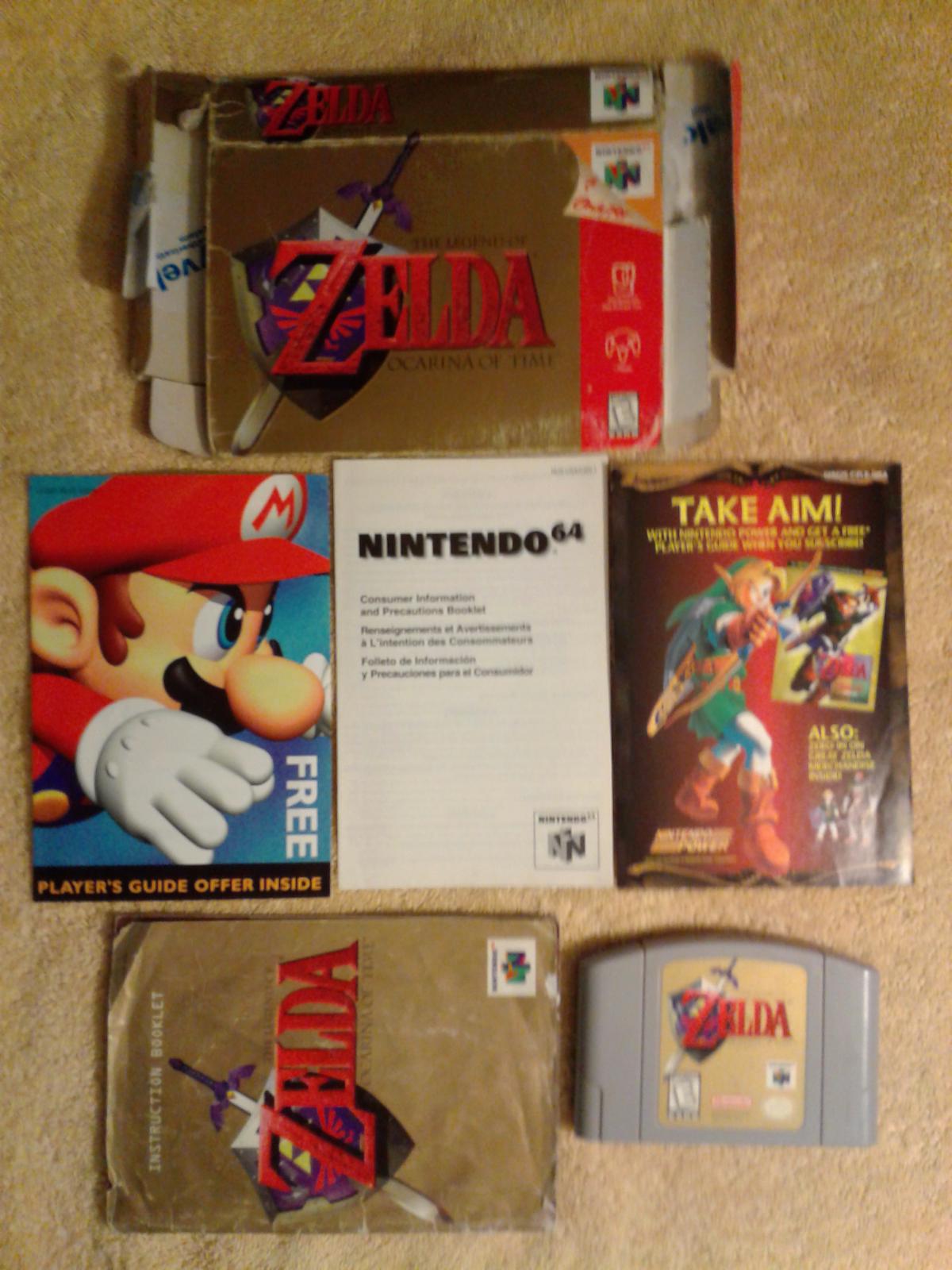 Zelda Ocarina of Time Item, Box, and Manual Nintendo 64