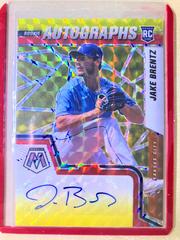 Jake Brentz [Choice Fusion Red and Yellow] #RAM-BR Baseball Cards 2022 Panini Mosaic Rookie Autographs Prices