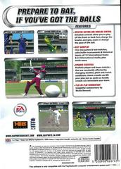 Back Cover | Cricket 2002 PAL Playstation 2