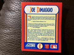 Back | Joe DiMaggio Baseball Cards 1990 Score Magic Motion Trivia