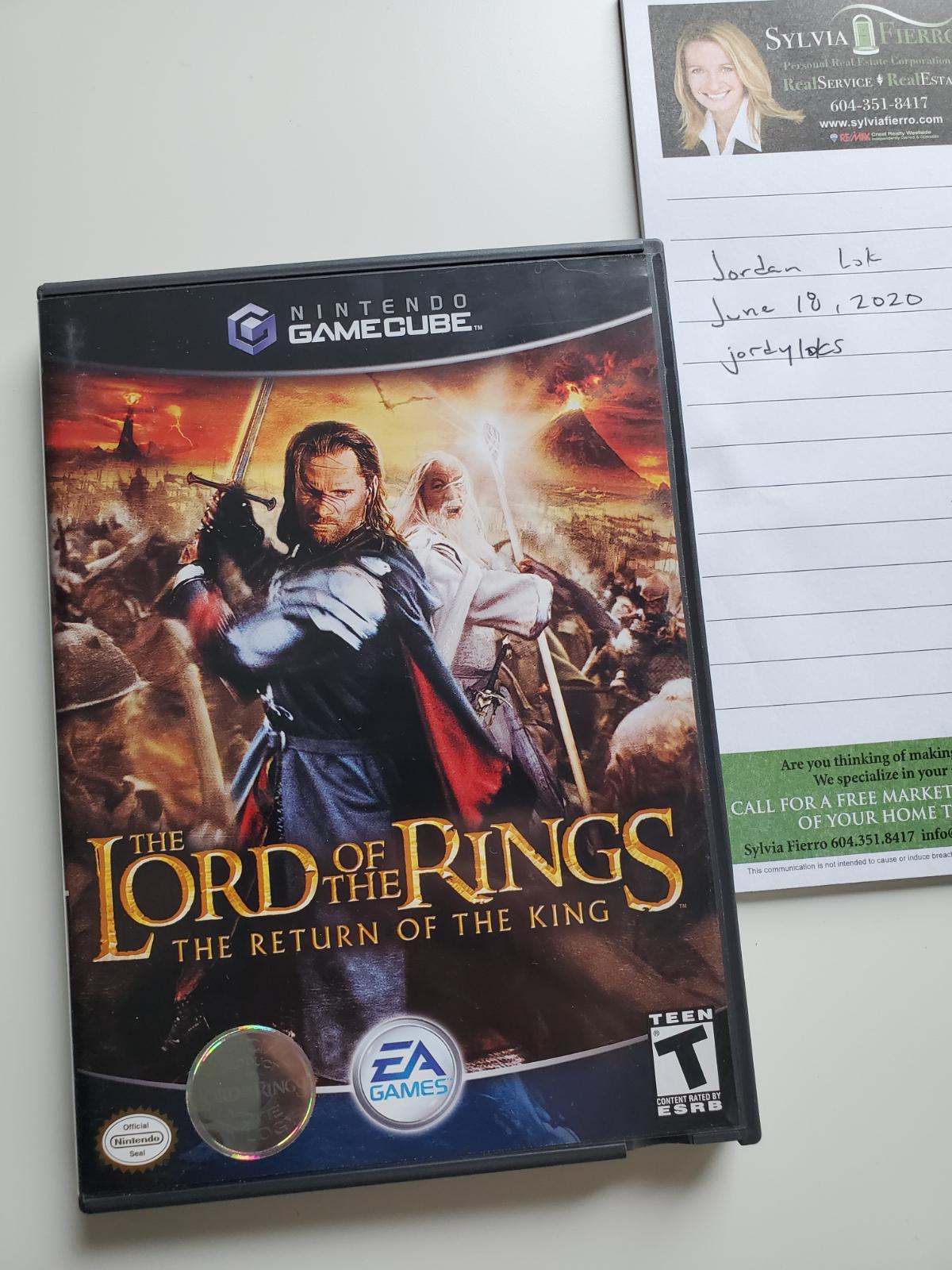 Lord of the Rings Return of the King Item, Box, and Manual Gamecube