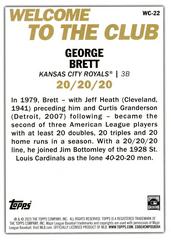 Back | George Brett Baseball Cards 2023 Topps Welcome to the Club