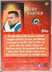Back Of Card /1999 | Kurt Warner Football Cards 1999 Topps Stars of the Game