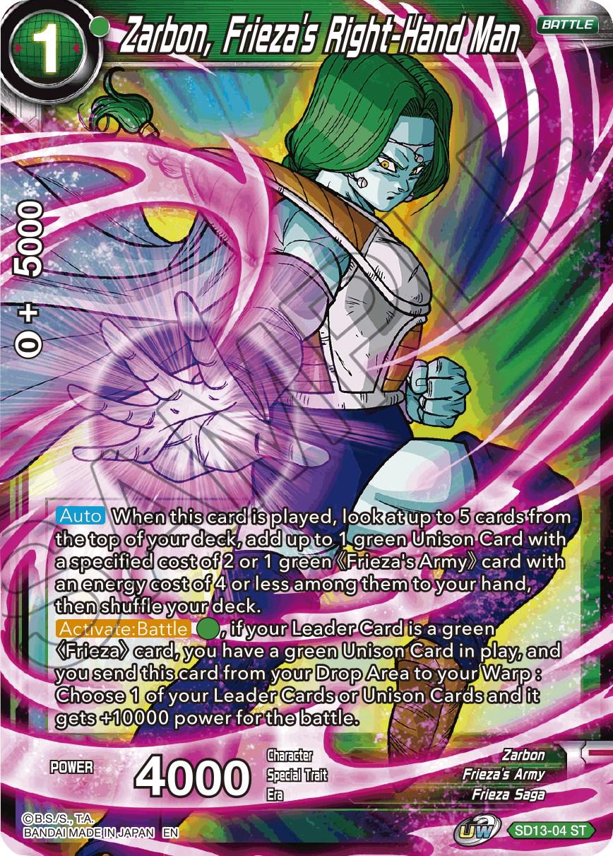 Zarbon, Frieza's Right-Hand Man [Foil] SD13-04 Prices | Dragon Ball ...
