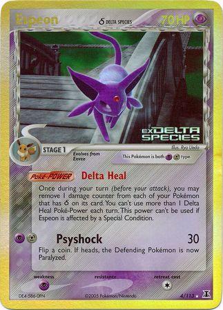 Espeon [Reverse Holo] #4 Pokemon Delta Species