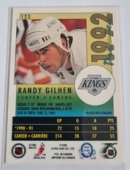 Backside | Randy Gilhen Hockey Cards 1992 O-Pee-Chee Premier