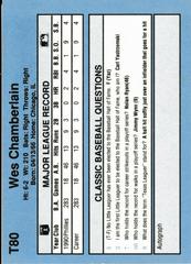 Back | Wes Chamberlain Baseball Cards 1991 Classic