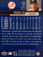 Rear | Jorge Posada Baseball Cards 2000 Upper Deck